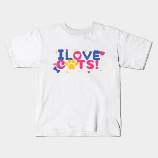 I Heart Cats I Love Cats Cats Lover Kids T-Shirt